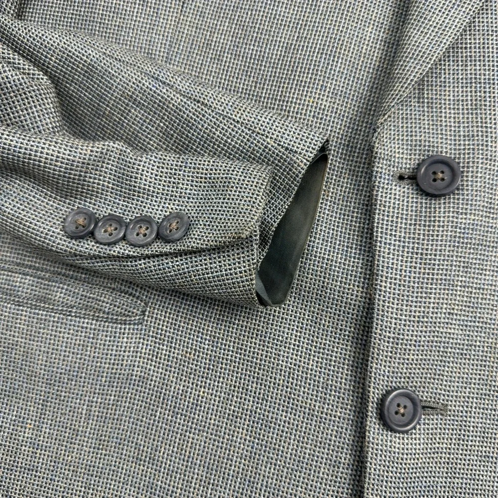 Burberry Sport Coat Mens 44 Long Grey Wool Silk Kensington Blazer Classic Luxury